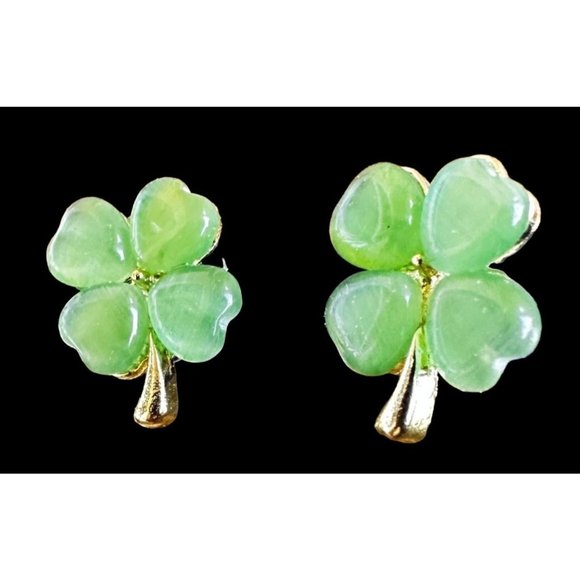 Four Leaf Clover Earrings Green Posts New St Patrick's Day Parade Party … - Picture 1 of 11